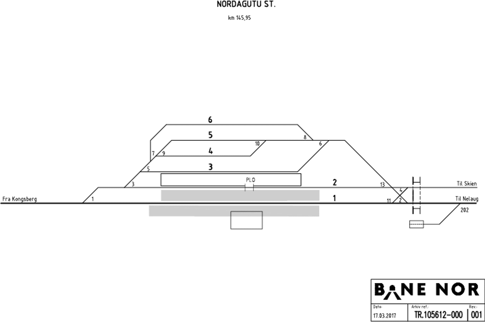 Track plan Nordagutu station