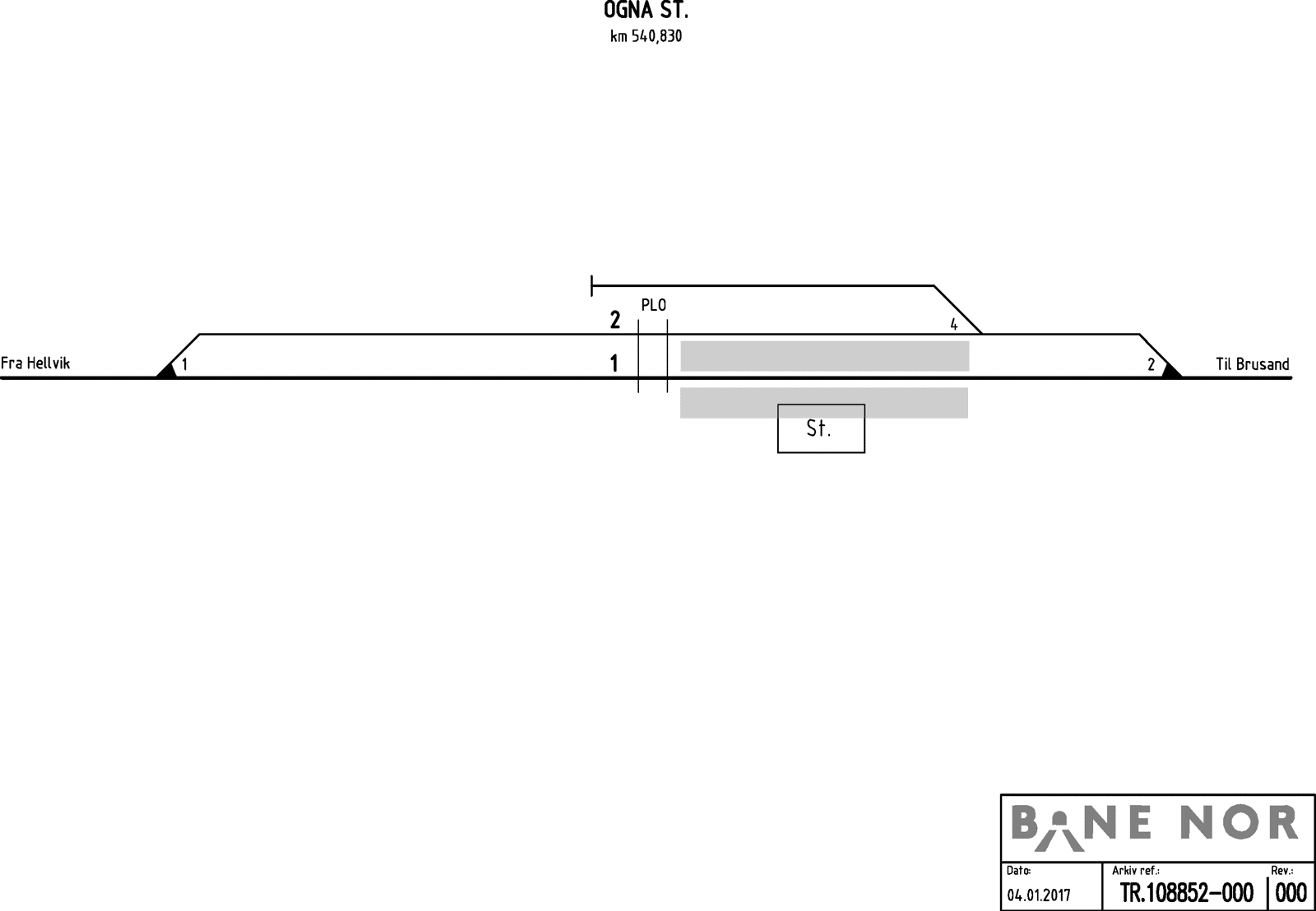 Track plan Ogna station
