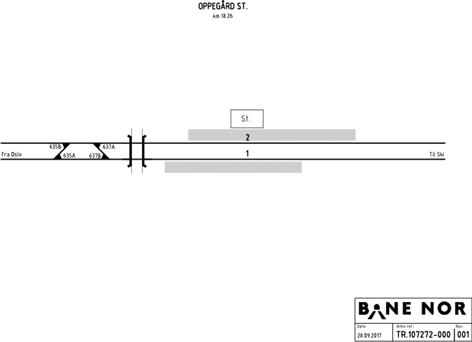 Track plan Oppegård station