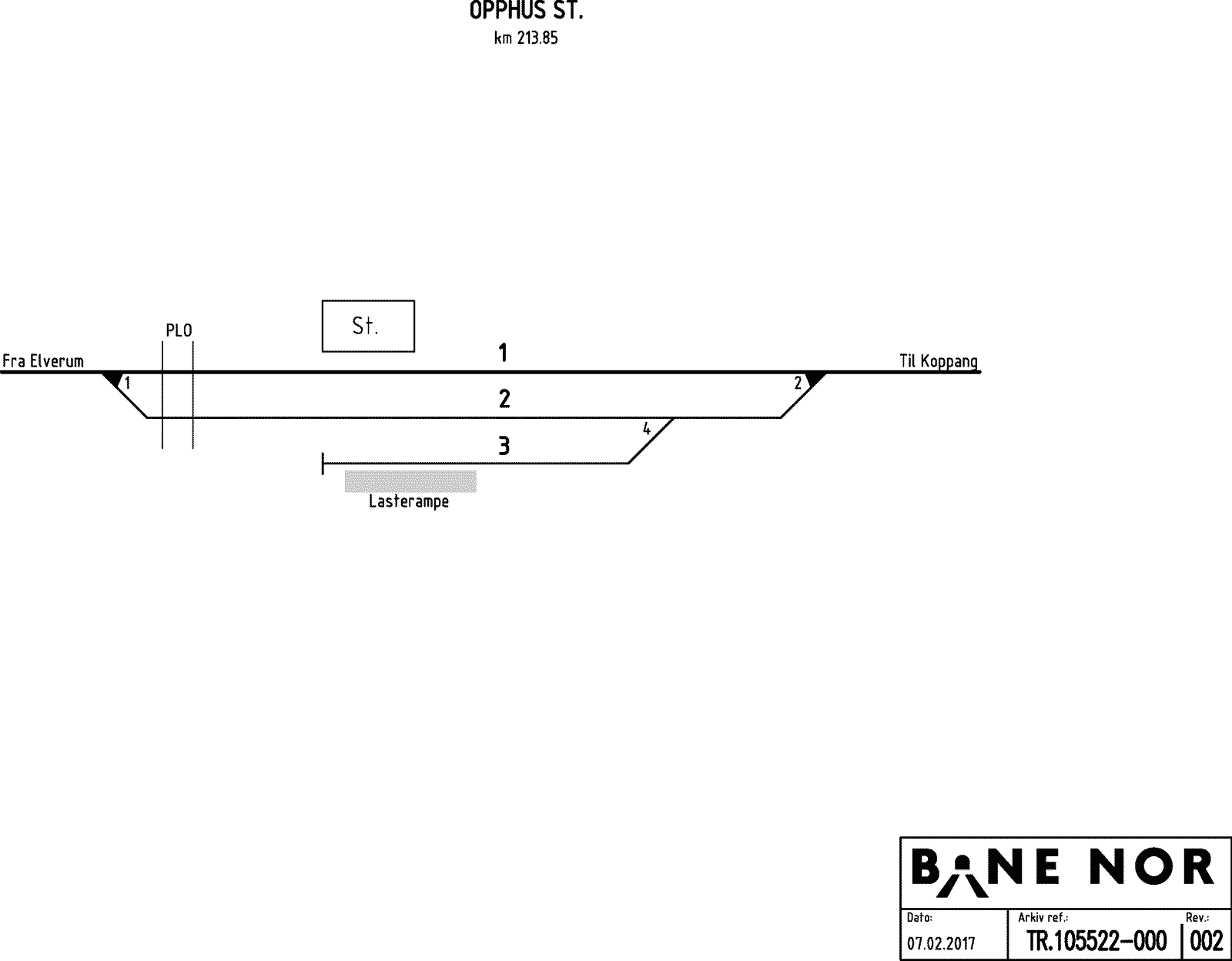 Track plan Opphus station