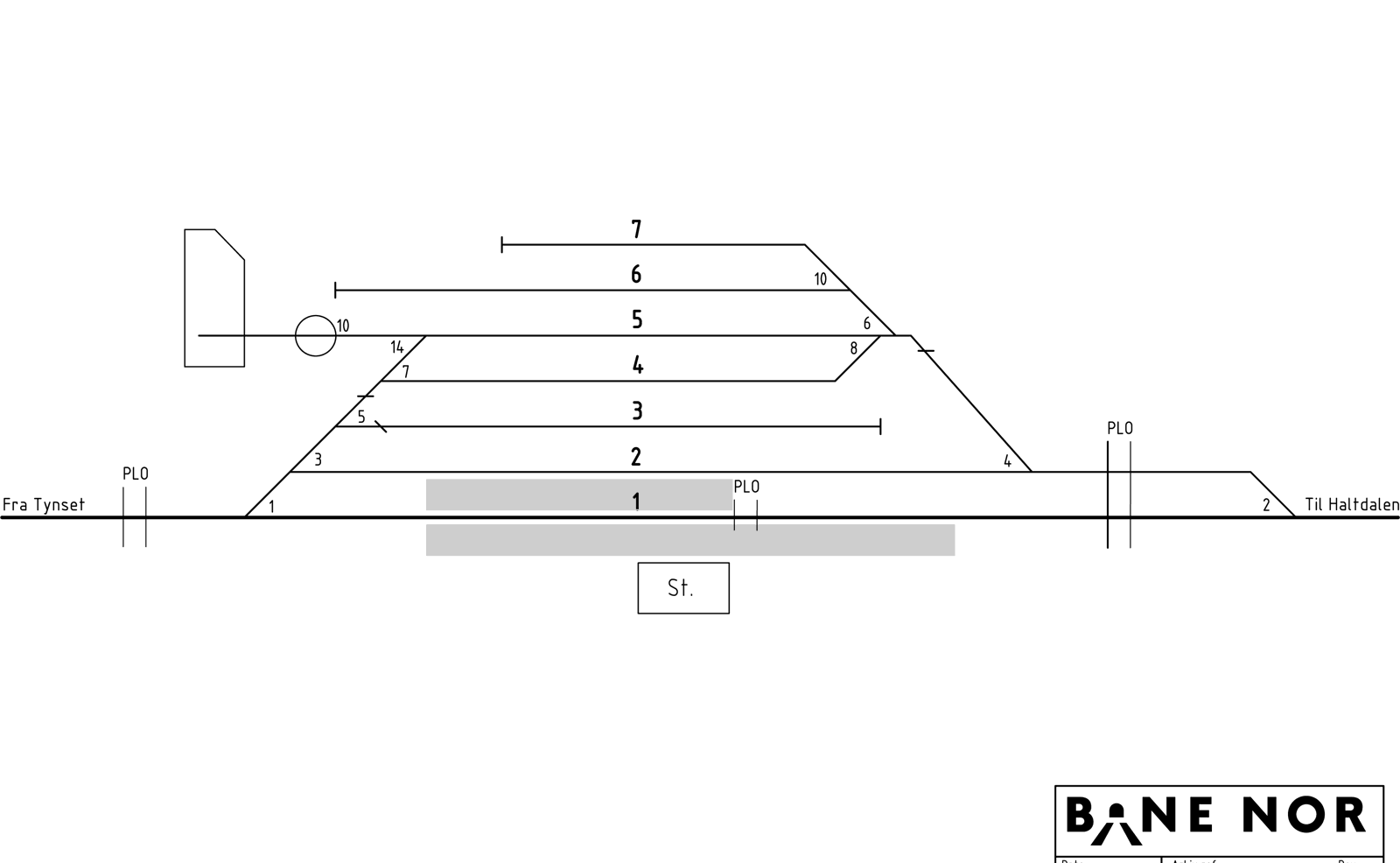 Track plan Røros station