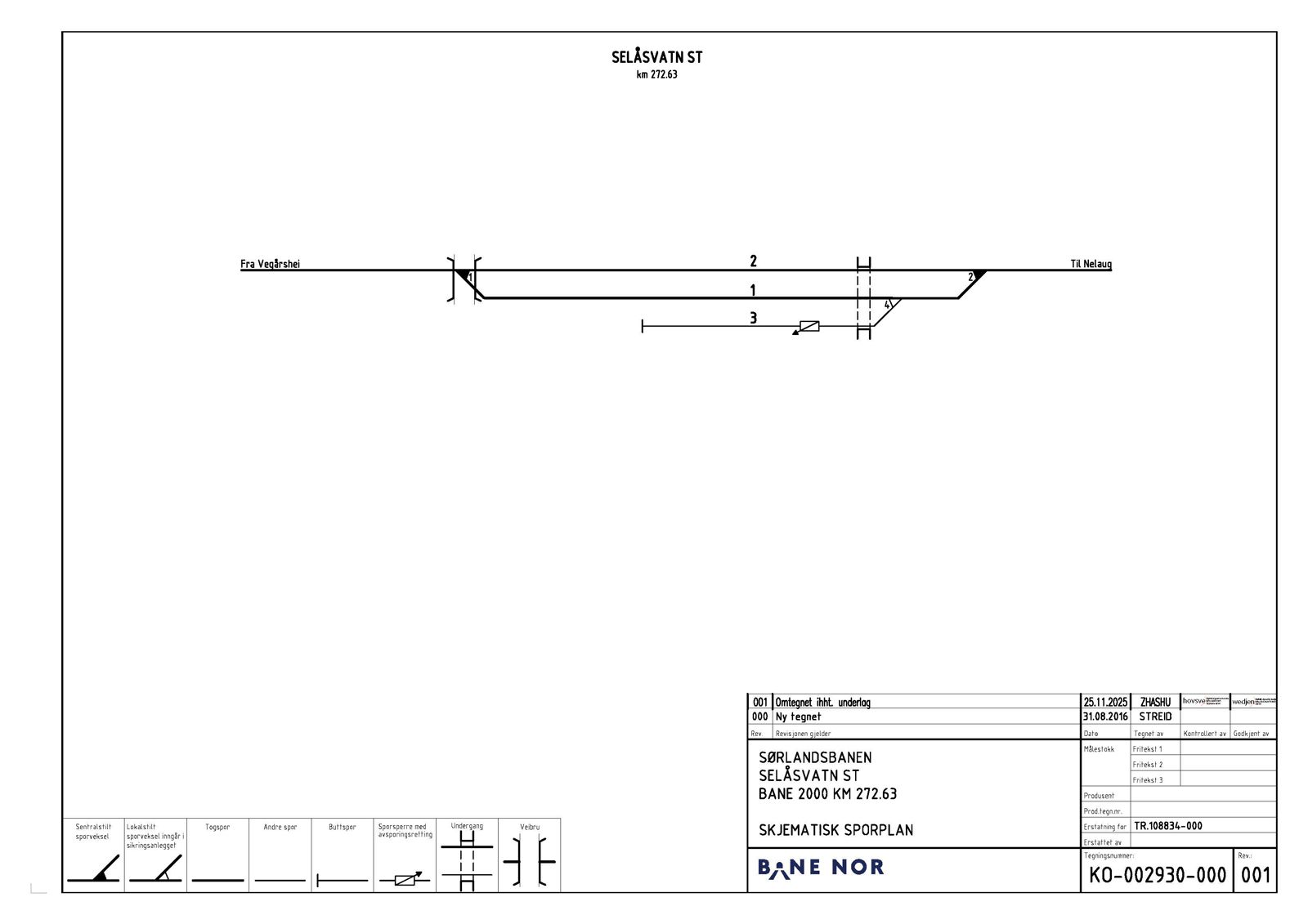 Track plan Selåsvatn station