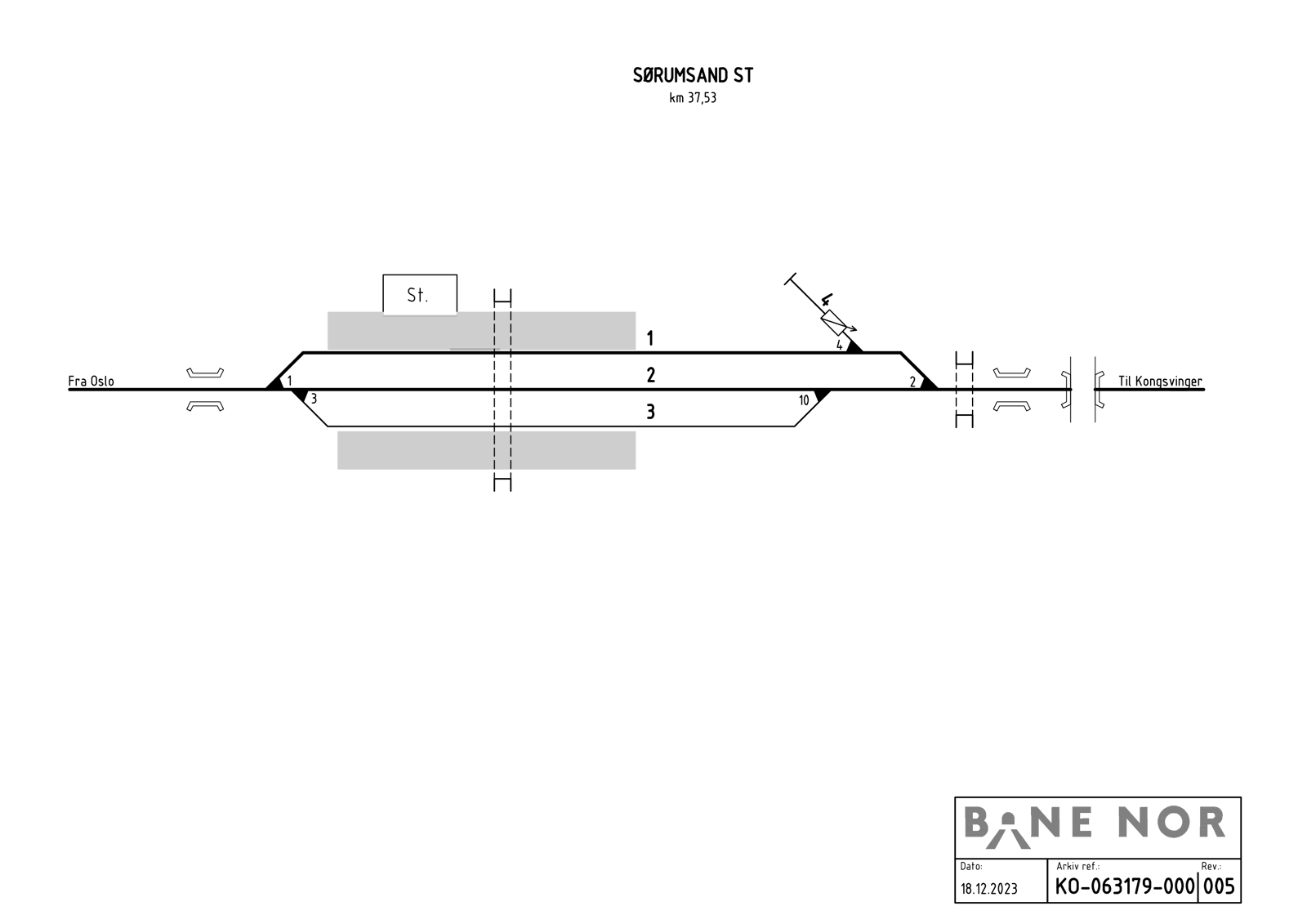 Track plan Sørumsand station