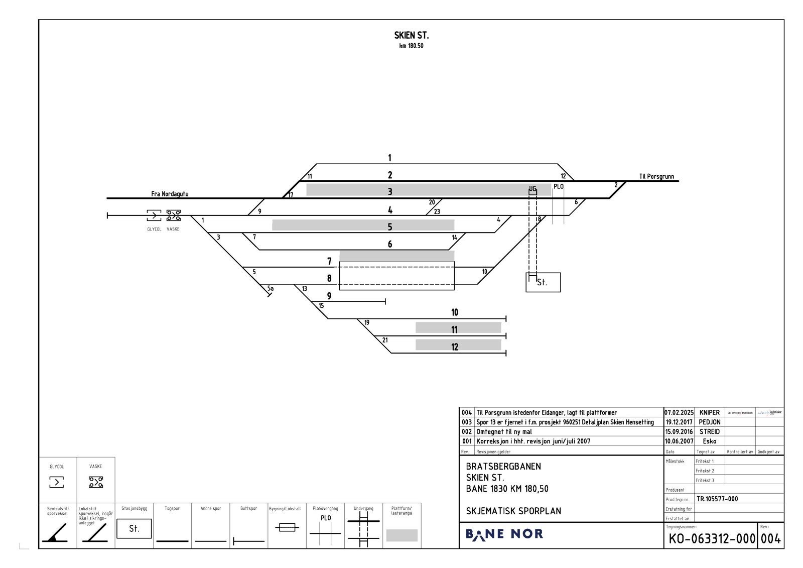Track plan Skien station
