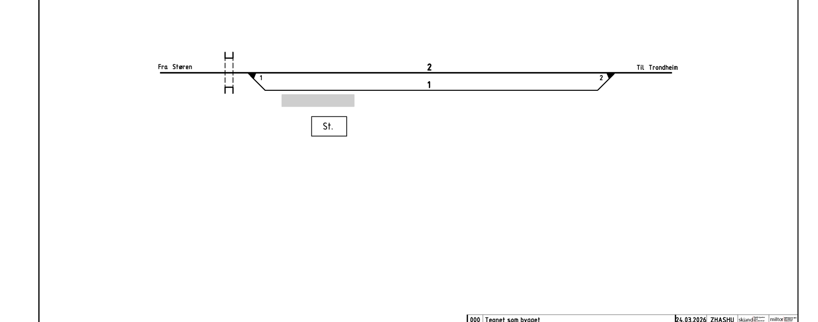 Schematic track plan for Selsbakk station.