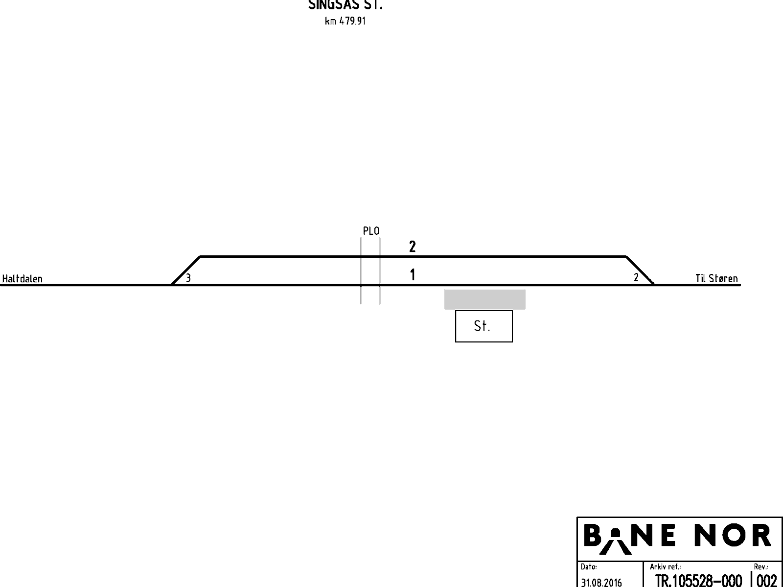 Track plan Singsås station