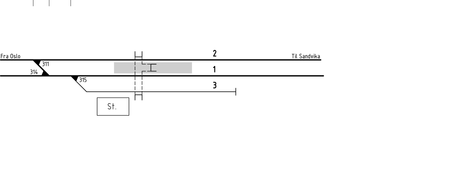 Track plan Stabekk station
