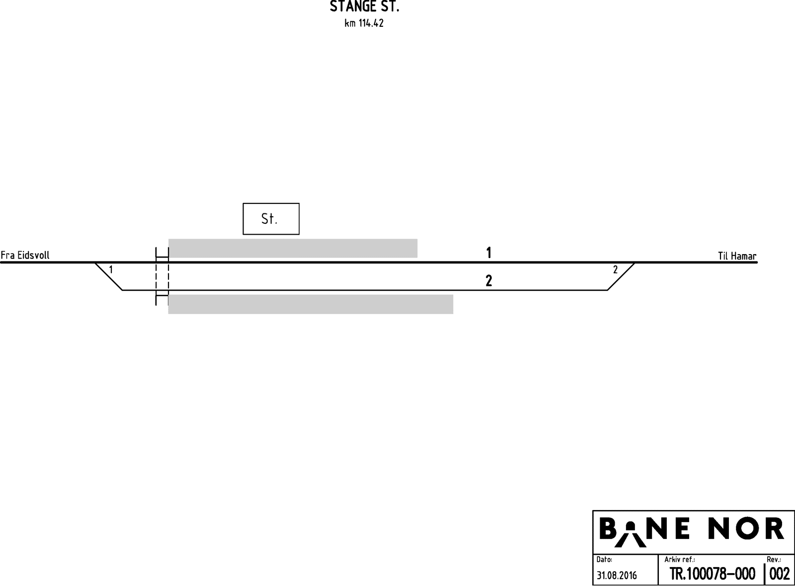 Track plan Stange station