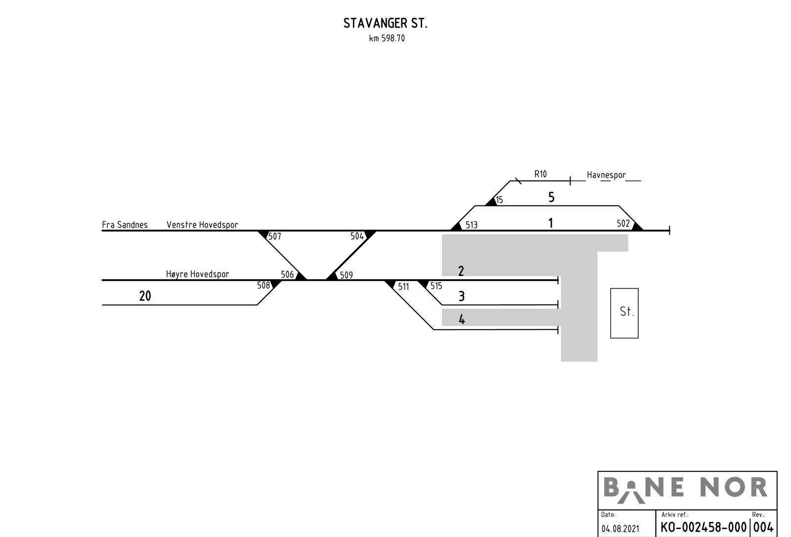 Track plan Stavanger S station