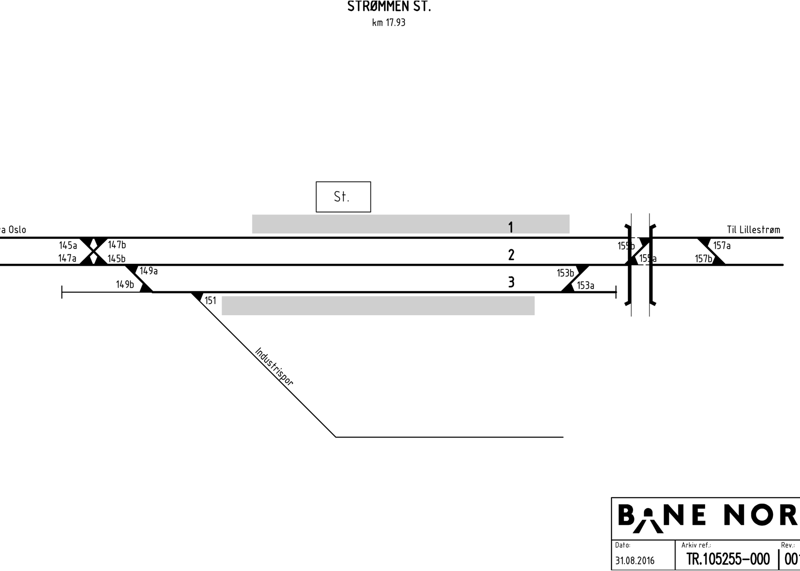 Track plan Strømmen station