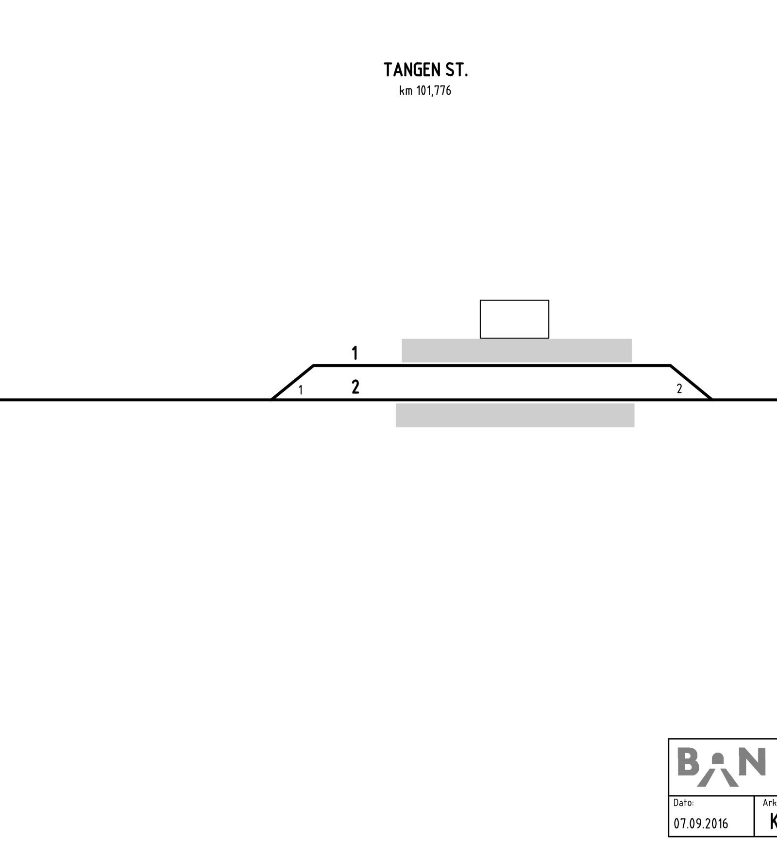 Track plan for Tangen stasjon