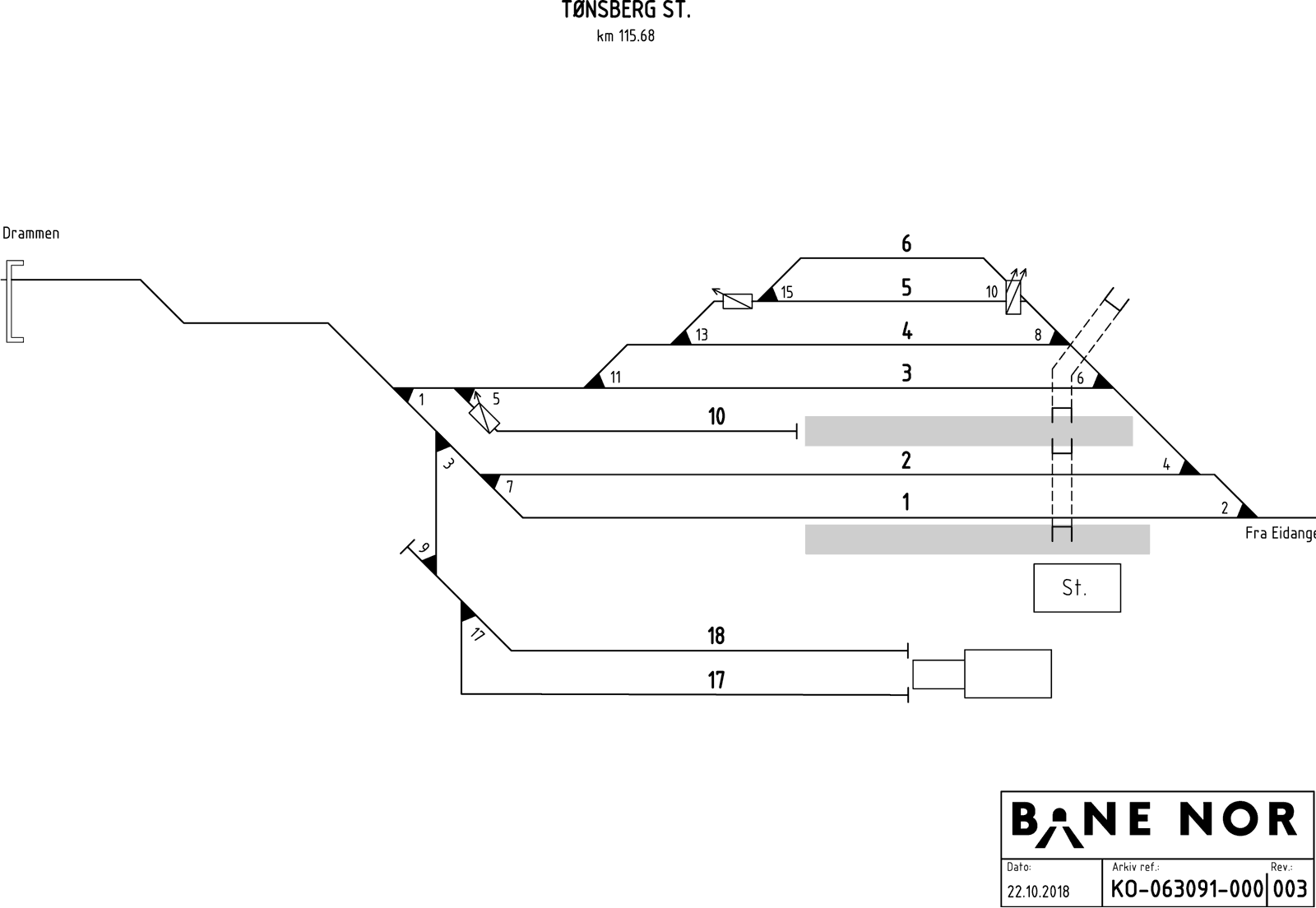 Track plan Tønsberg station