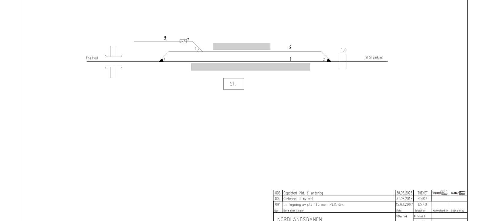 Track plan Verdal station