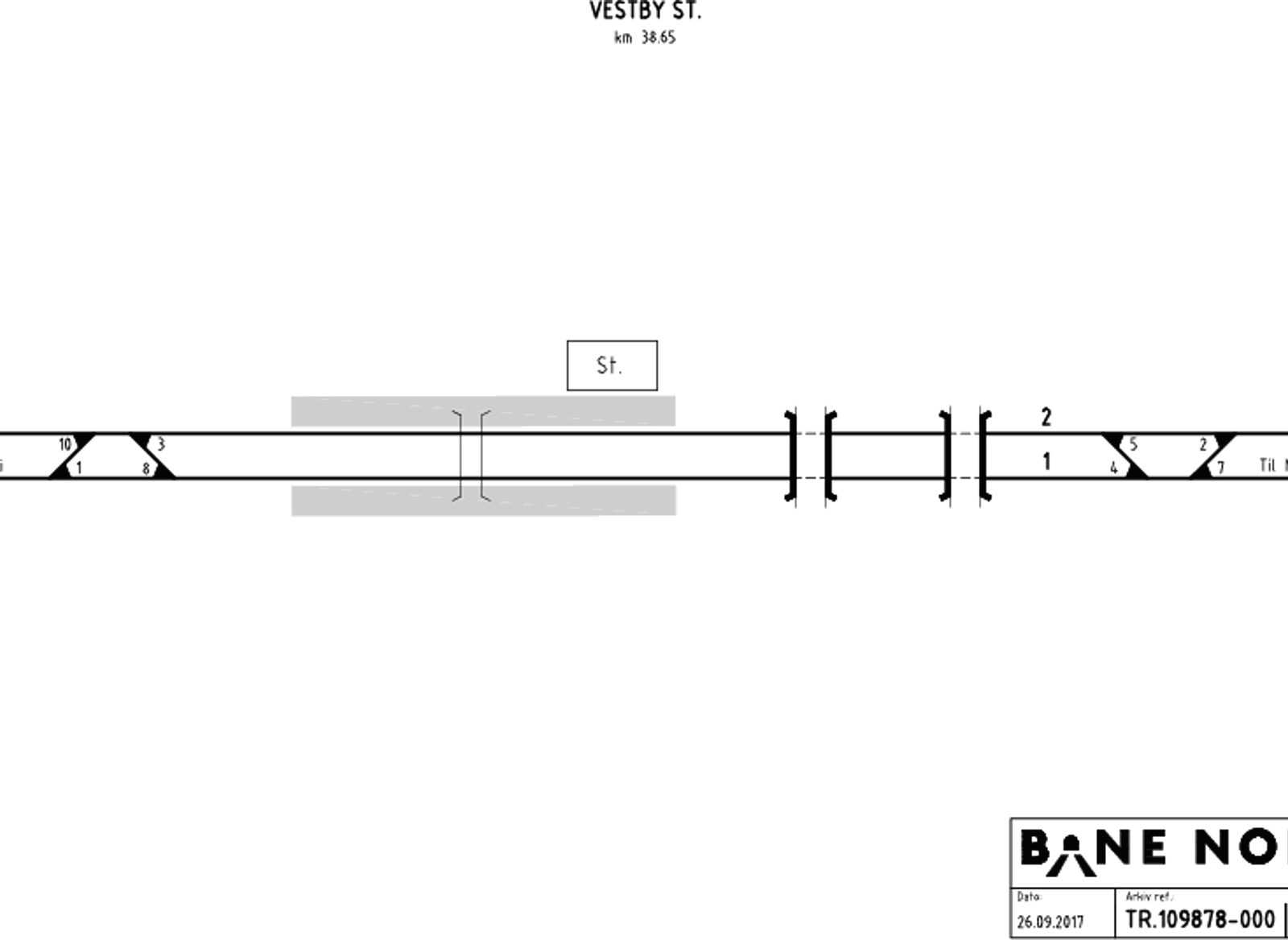 Track plan Vestby station