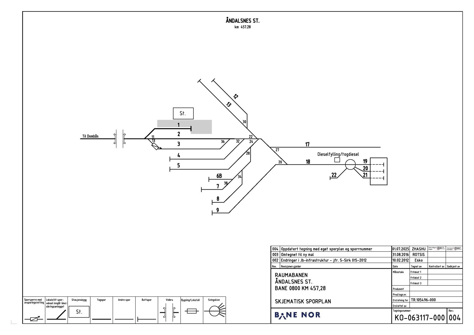 Track plan Åndalsnes station